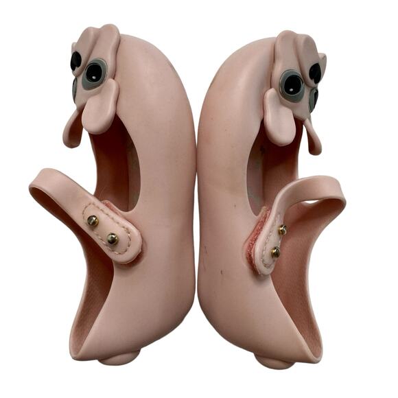 MINI MELISSA Ultragirl Dog Mary Jane Flat in Light Pink Size 7 Toddler Frenchie - Picture 6 of 9